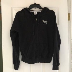 Black Victoria’s Secret LOVE PINK hooded zip up